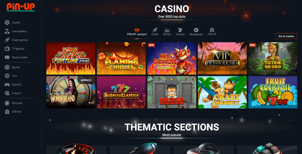 casino pin up online game stots